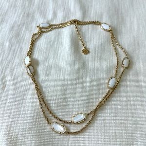 Kendra Scott Kelsie Station Necklace Gold White MOP